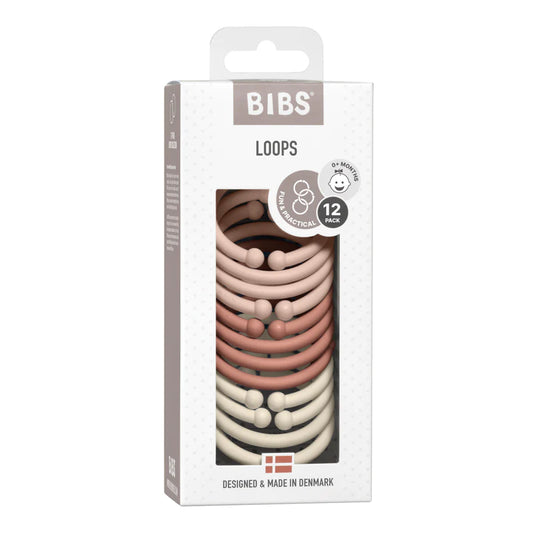 BIBS® Loops 12-Pack Blush / Woodchuck / Ivory