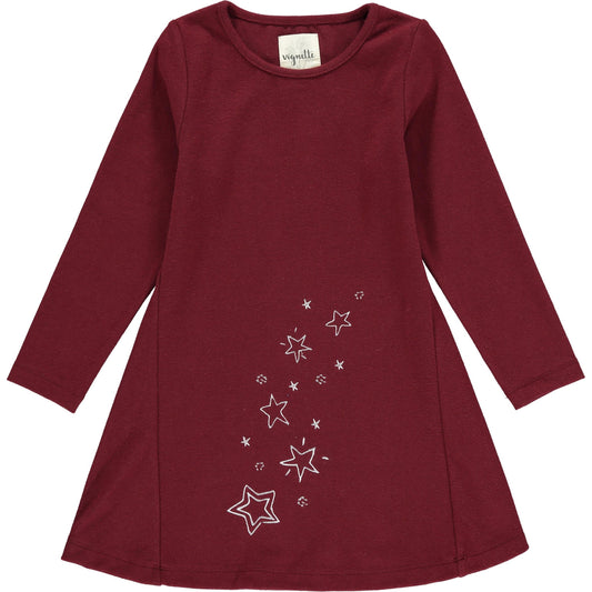 Vignette® Burgundy Star Lauren Dress