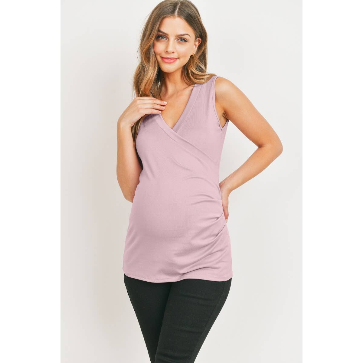 Side Ruching Maternity and Nursing Tank Top